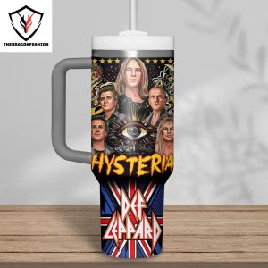 Def Leppard Hysteria Let Get Rocked Tumbler With Handle And Straw