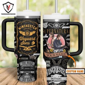 Supernatural Winchester Demon Hunters Tumbler With Handle And Straw