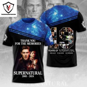 Thank You For The Memories 2005-2024 19 Years Of Supernatural Design 3D T-Shirt