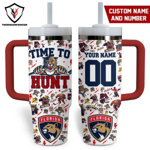 Time To Hunt Florida Panthers Tumbler With Handle And Straw