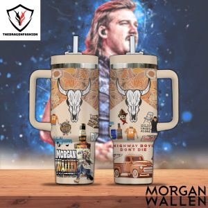 Morgan Wallen Highway Boys Dont Die Tumbler With Handle And Straw