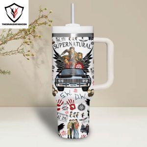 Supernatural Join The Hunt S.w. D.w Tumbler With Handle And Straw