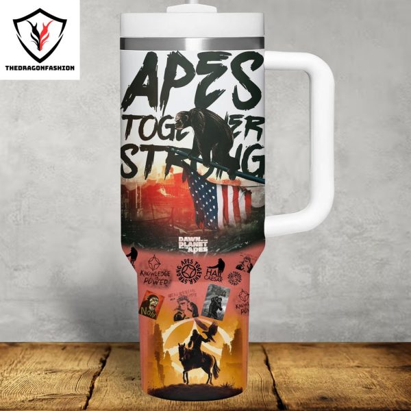 Apes Together Strong Tumbler With Handle And Straw