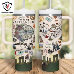 This Is My Outlander Watching Cup Tumbler With Handle And Straw