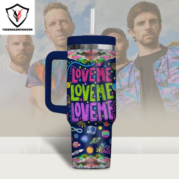 Coldplay Love Me Love Me Love Me Tumbler With Handle And Straw