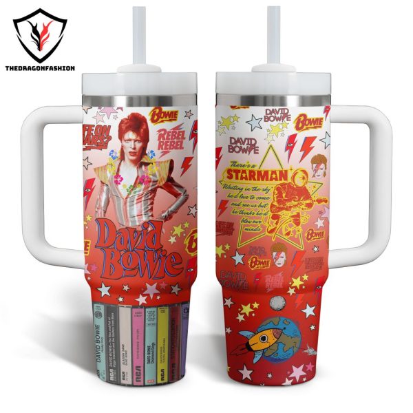 David Bowie There Is A Starman Tumbler With Handle And Straw