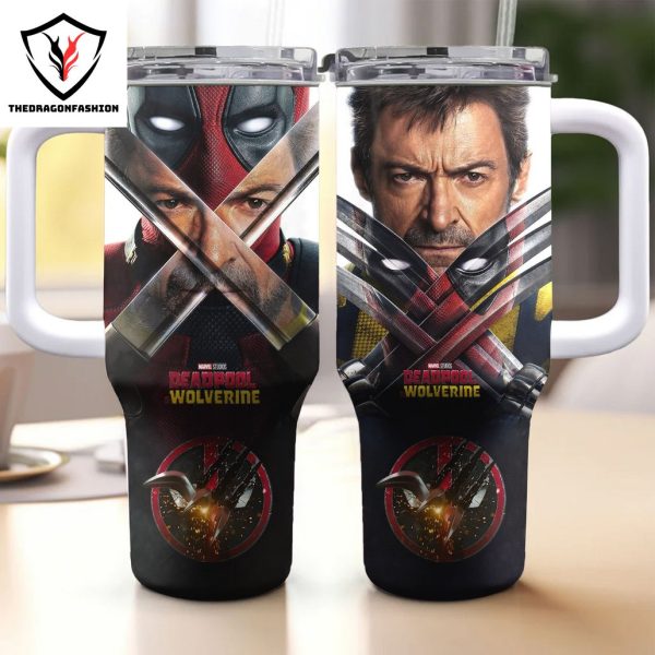 Deadpool & Wolverine Tumbler With Handle And Straw