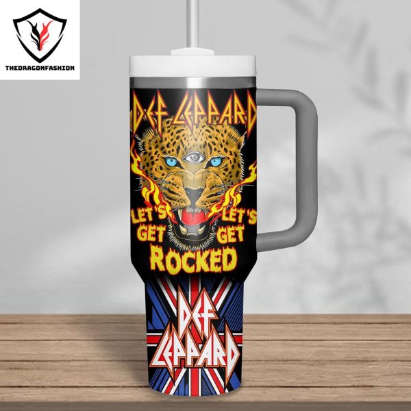 Def Leppard Hysteria Let Get Rocked Tumbler With Handle And Straw