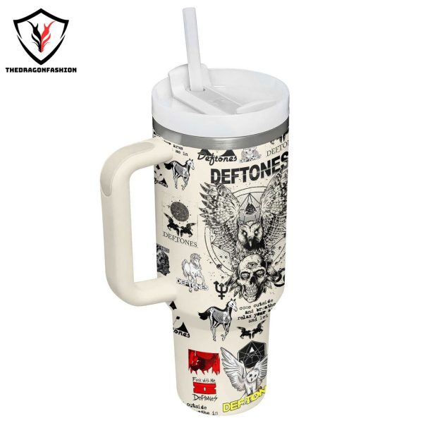 Deftones Tumbler With Handle And Straw