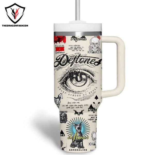 Deftones Tumbler With Handle And Straw