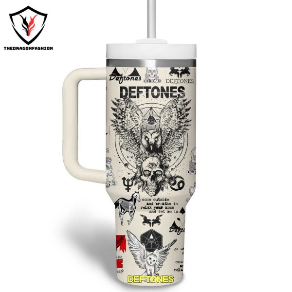 Deftones Tumbler With Handle And Straw