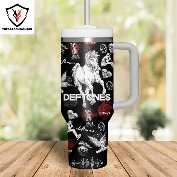 Deftones White Pony Tumbler With Handle And Straw