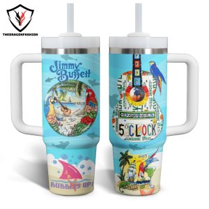 Jimmy Buffett Margarittaville 5 Clock Sunshine State Tumbler With Handle And Straw