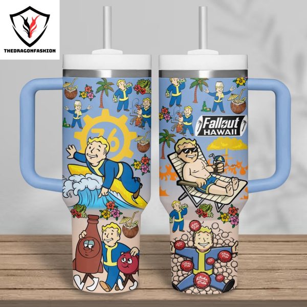 Fallout Hawaii Tumbler With Handle And Straw