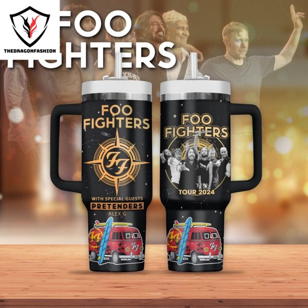 Foo Fighters With Special Guests Pretenders Alex G Tour 2024 Tumbler With Handle And Straw