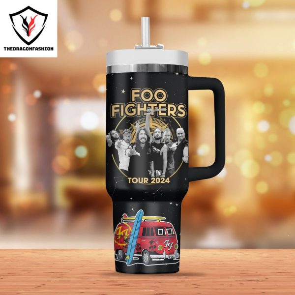 Foo Fighters With Special Guests Pretenders Alex G Tour 2024 Tumbler With Handle And Straw