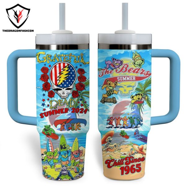 Grateful Dead Summer 2024 Tumbler With Handle And Straw