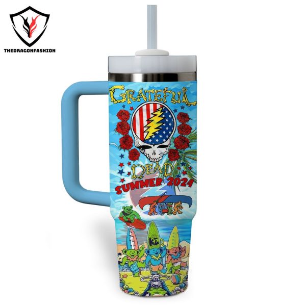 Grateful Dead Summer 2024 Tumbler With Handle And Straw