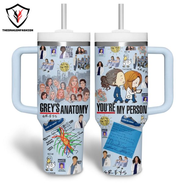 GreyS Anatomy Youre My Person Tumbler With Handle And Straw