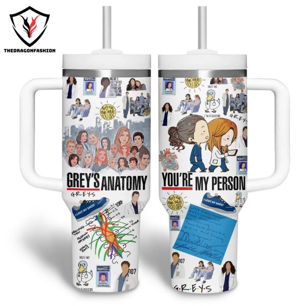 GreyS Anatomy Youre My Person Tumbler With Handle And Straw