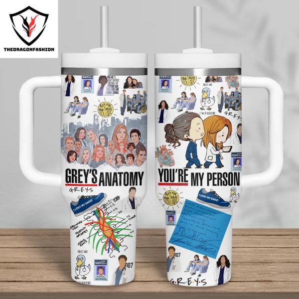 GreyS Anatomy Youre My Person Tumbler With Handle And Straw