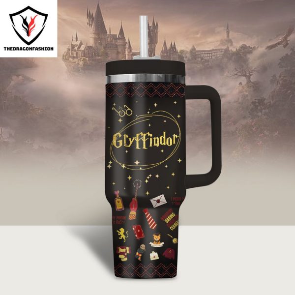 Gryffindor Courage Bravery Determination Tumbler With Handle And Straw