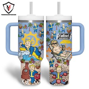 Fallout Hawaii Tumbler With Handle And Straw