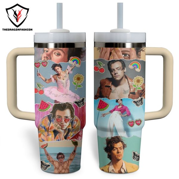 Harry Styles Tumbler With Handle And Straw