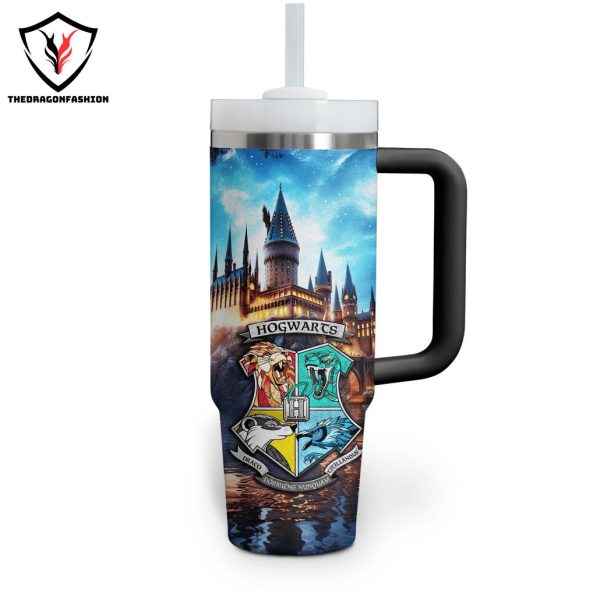 Hogwarts Is My Home Design Tumbler With Handle And Straw