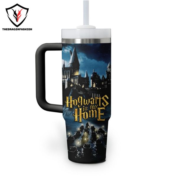 Hogwarts Is My Home Design Tumbler With Handle And Straw