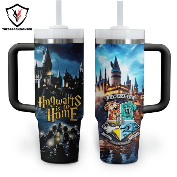 Hogwarts Is My Home Design Tumbler With Handle And Straw