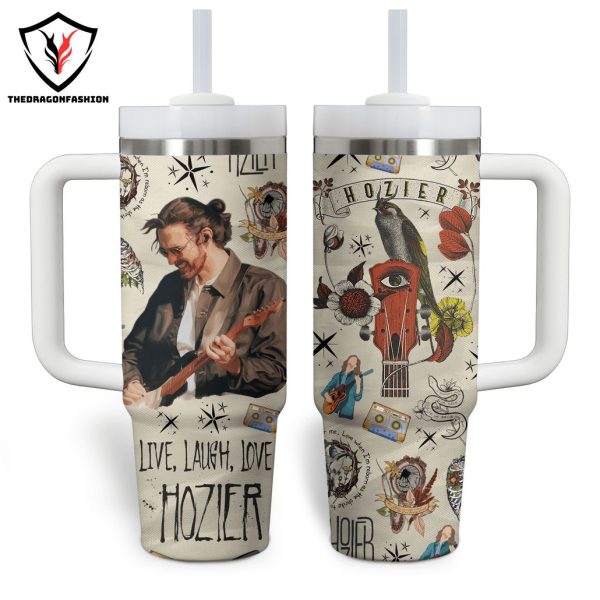 Hozier Live Laugh Love Design Tumbler With Handle And Straw