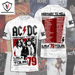 AC DC Highway To Hell USA Tour 79 Design 3D T-Shirt