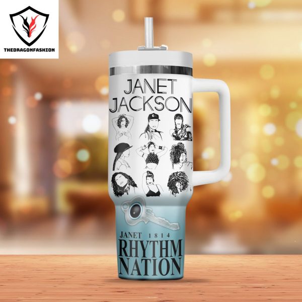 Janet Jackson Janet 1814 Rhythm Nation Tumbler With Handle And Straw