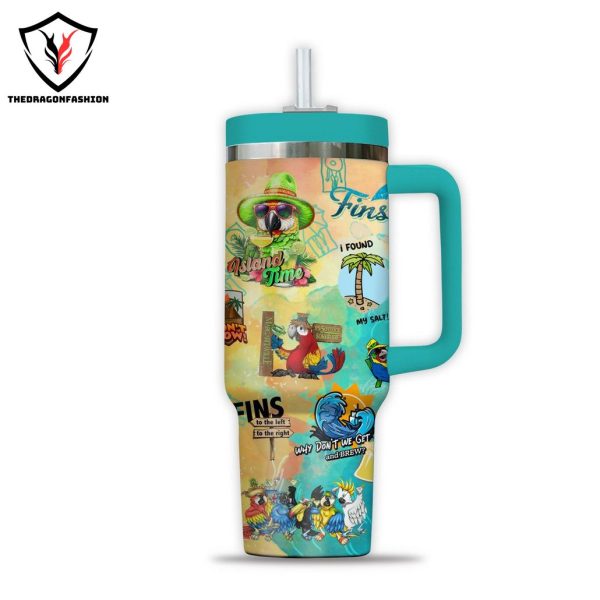 Jimmy Buffet Island Time Tumbler With Handle And Straw