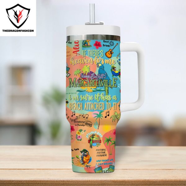 Jimmy Buffett Beach Attached To It Tumbler With Handle And Straw