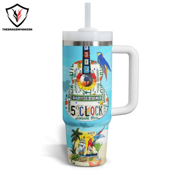 Jimmy Buffett Margarittaville 5 Clock Sunshine State Tumbler With Handle And Straw