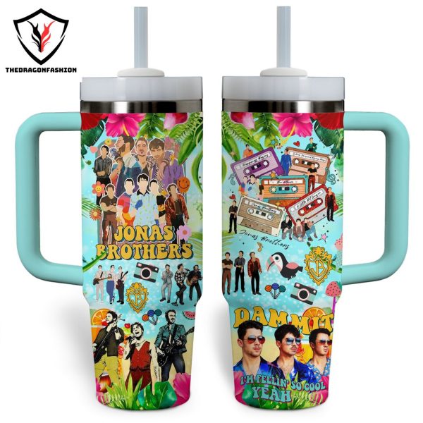 Jonas Brothers Im Feelin So Cool Yeah Tumbler With Handle And Straw