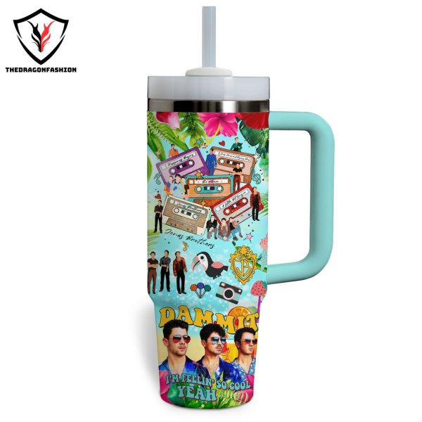 Jonas Brothers Im Feelin So Cool Yeah Tumbler With Handle And Straw