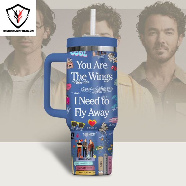 Jonas Brothers You Are The Wings I Need To Fly Away Tumbler With Handle And Straw