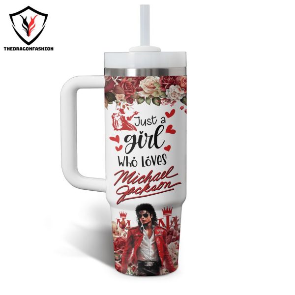 Just A Girl Who Love Michael Jackson Tumbler With Handle And Straw