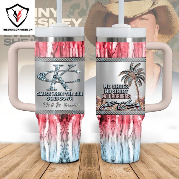 Kenny Chesney No Shoes No Shirt No Problems Signature Tumbler With Handle And Straw