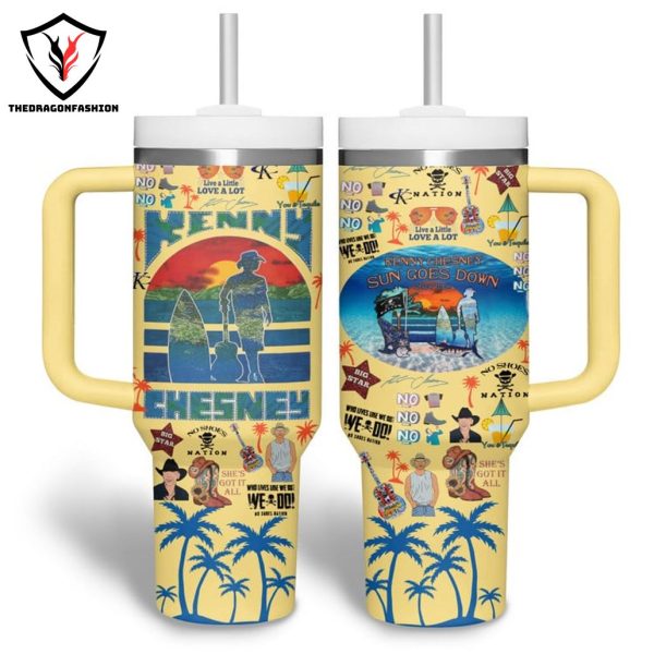 Kenny Chesney Sun Goes Down 2024 Tour Tumbler With Handle And Straw