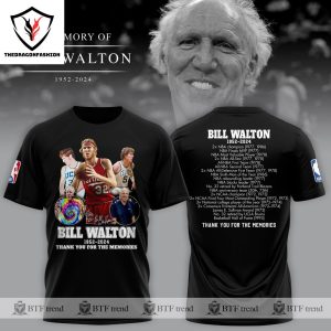 Rip Bill Walton 1952-2024 Thank You For The Memories 3D T-Shirt