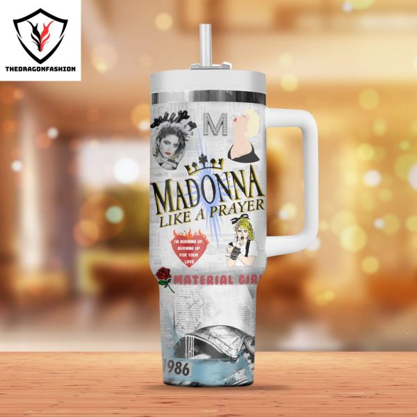 Madonna Like A Prayer Tumbler With Handle And Straw