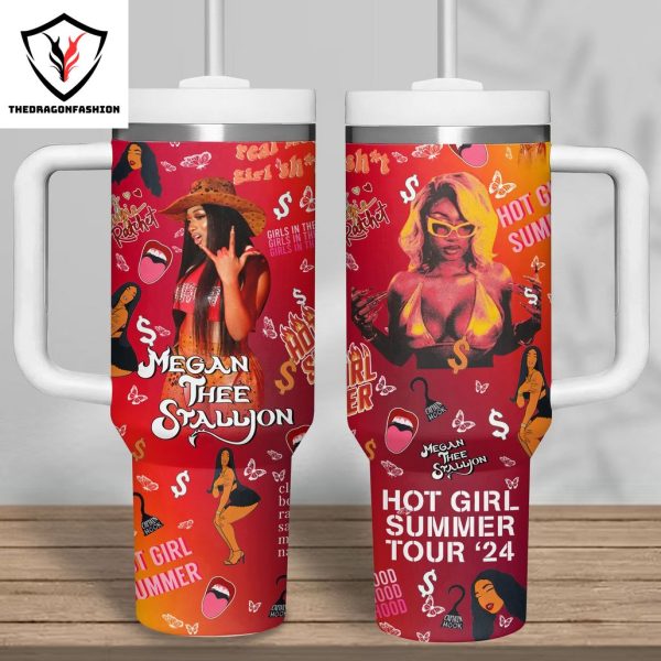 Megan Thee Stallion Hot Girl Summer Tour 24 Tumbler With Handle And Straw