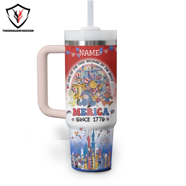 Merica Since 1776 Happy 4th Of July Tumbler With Handle And Straw