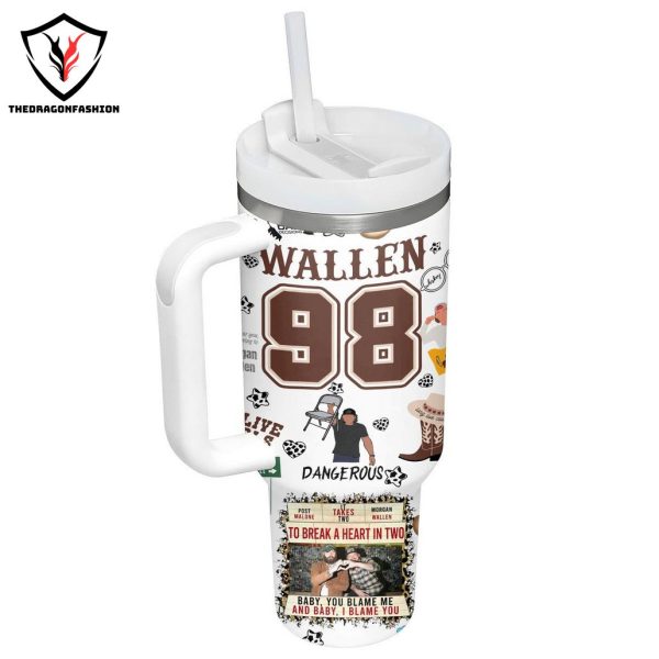 Morgan Wallen One Night At A Time World Tour Tumbler With Handle And Straw