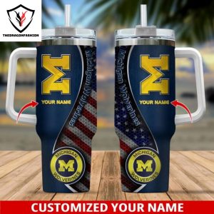 Michigan Wolverines Tumbler With Handle And Straw