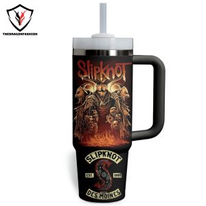 Slipknot 25th Anniversary Design Tumbler With Handle And Straw